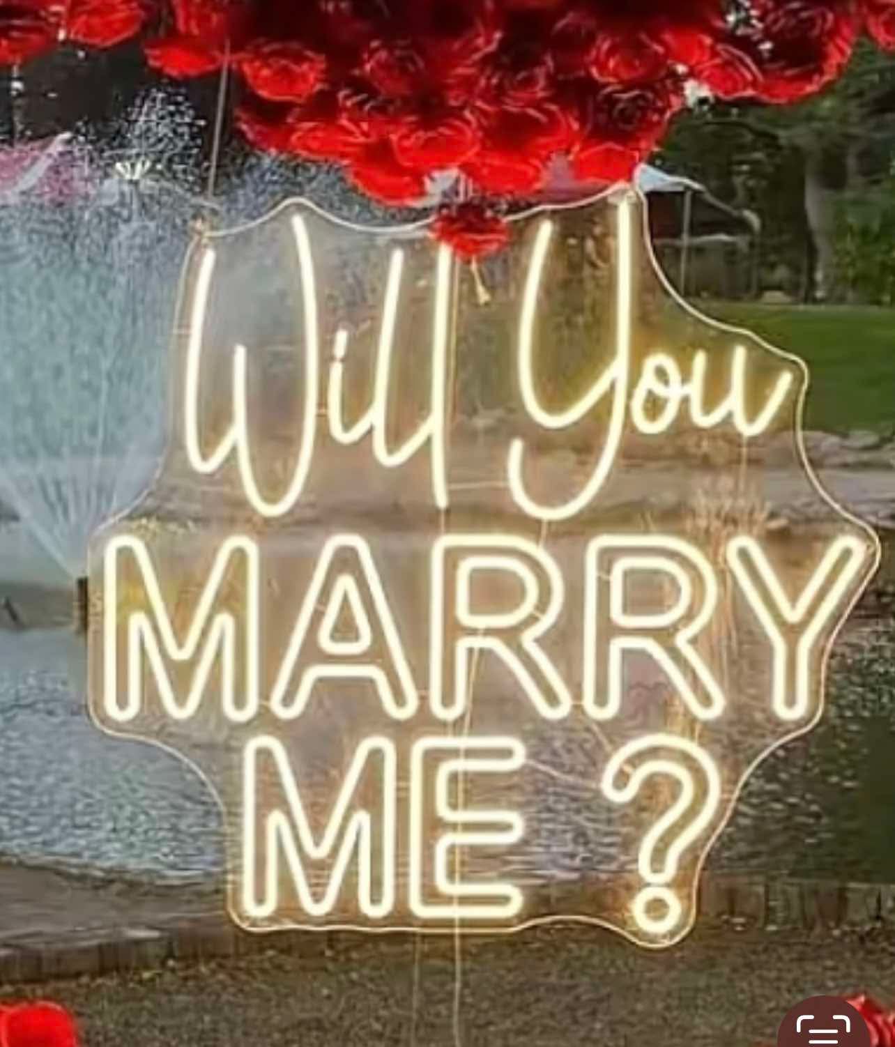 “Will You Marry Me” NEON sign RENT 5 hrs